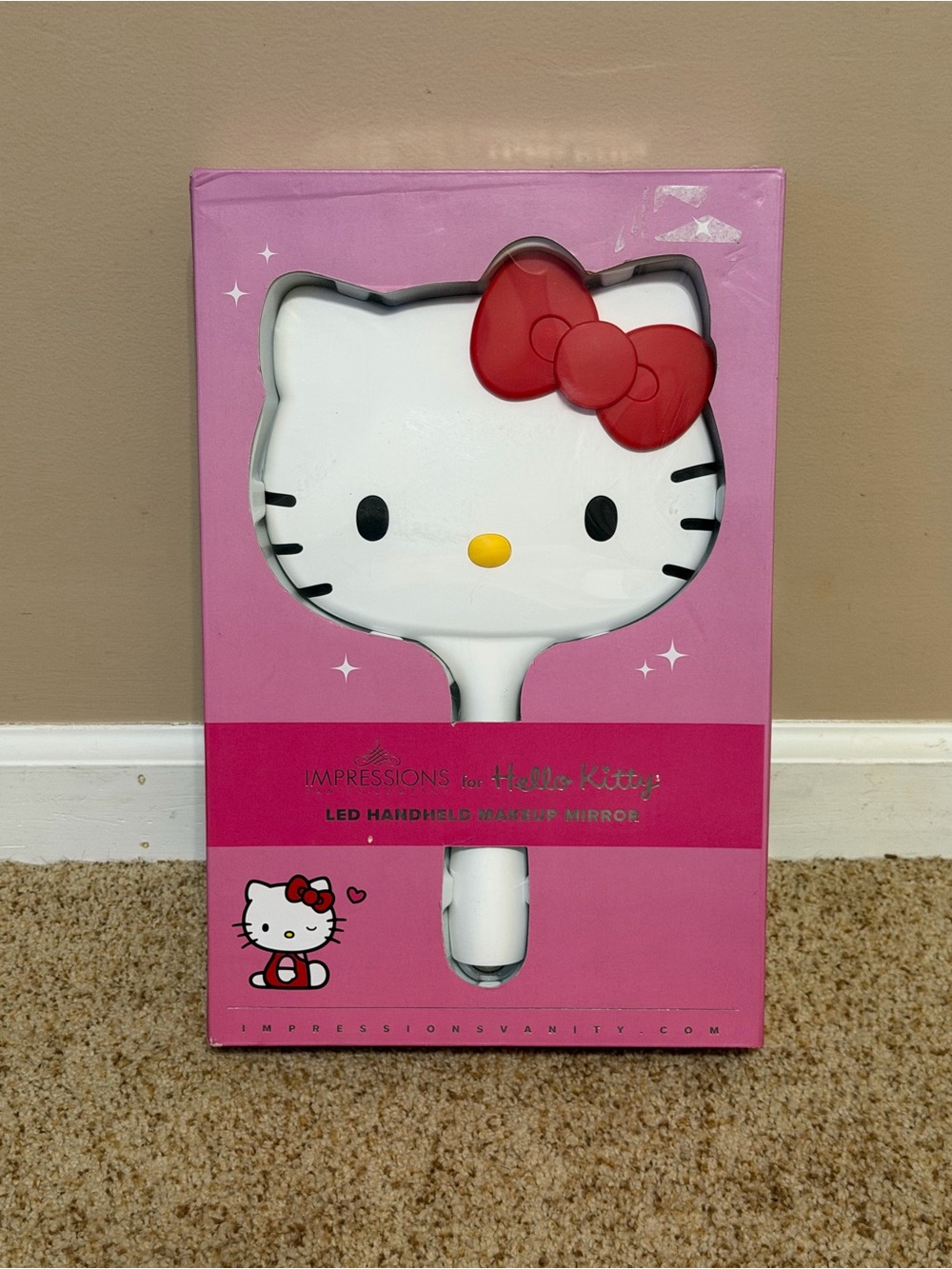 Hello Kitty Pink Boxed Hand Mirror with Red Bow